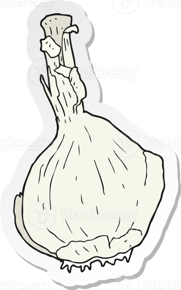 sticker of a cartoon garlic png