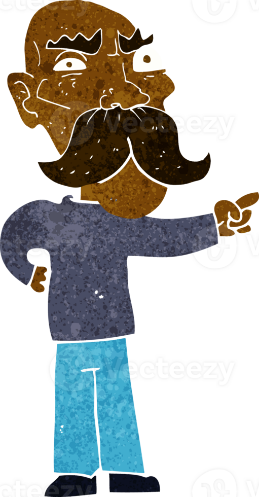 cartoon annoyed old man pointing png