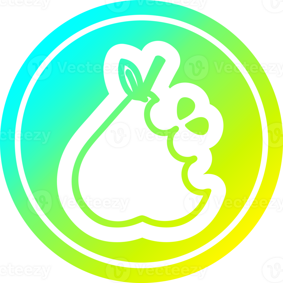juicy pear circular icon with cool gradient finish png