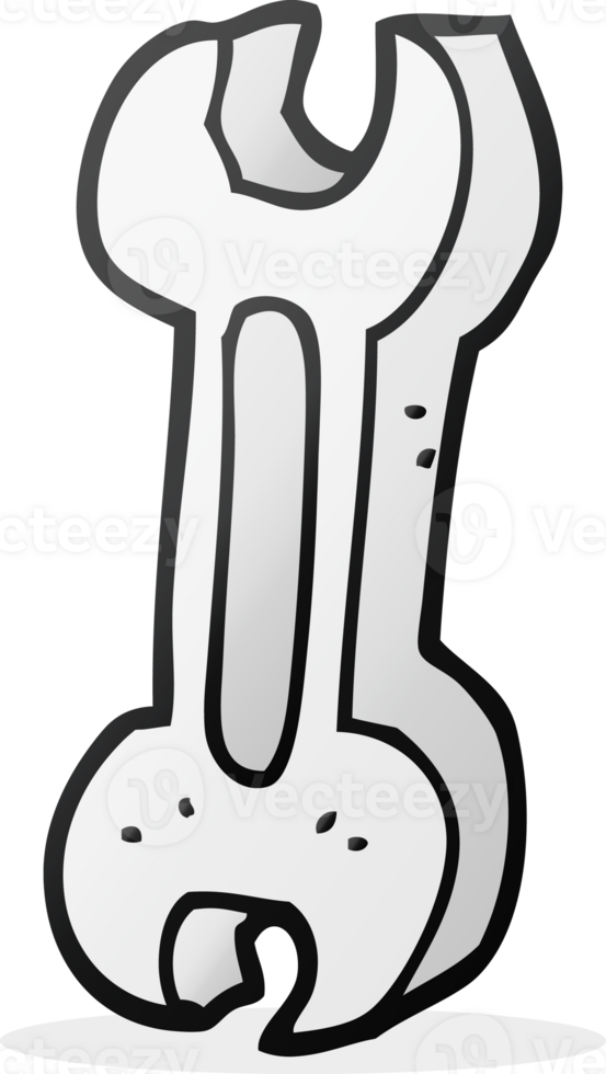 hand drawn cartoon spanner png