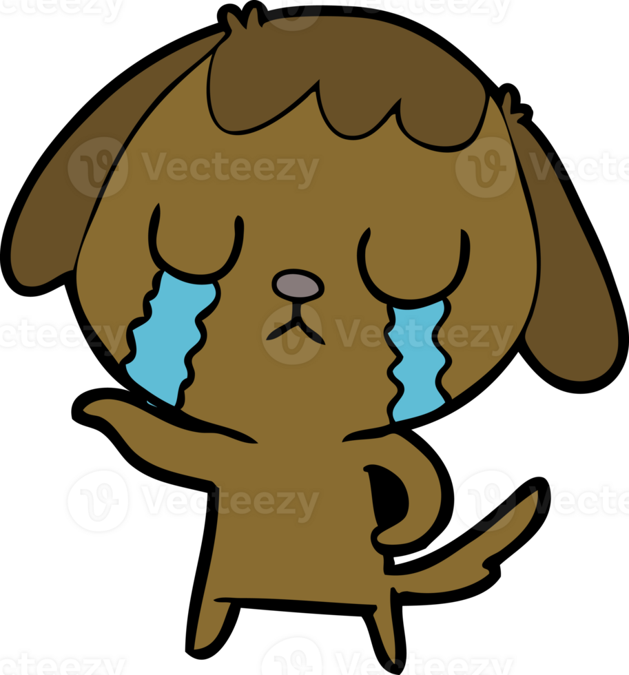 cute cartoon dog crying png