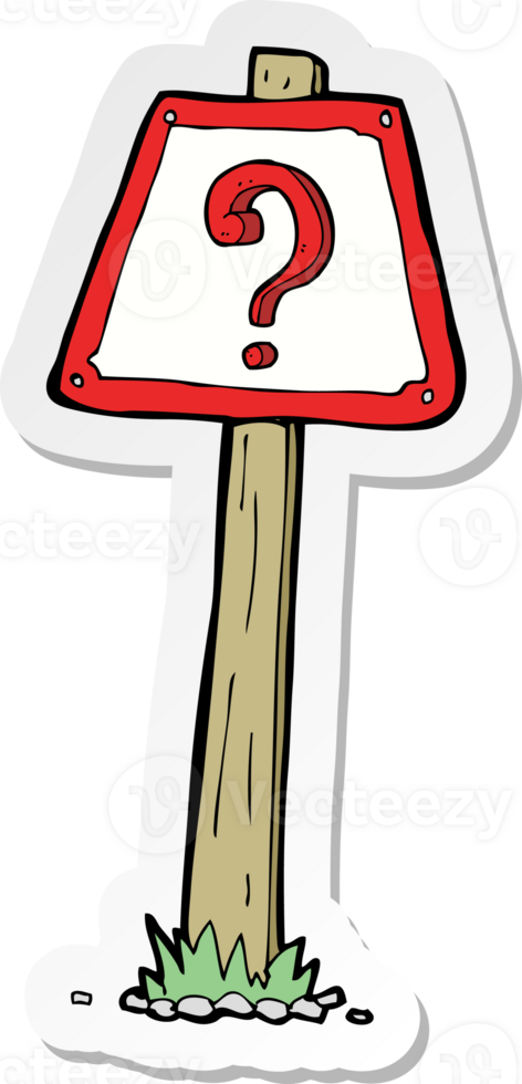 sticker of a cartoon question mark sign png