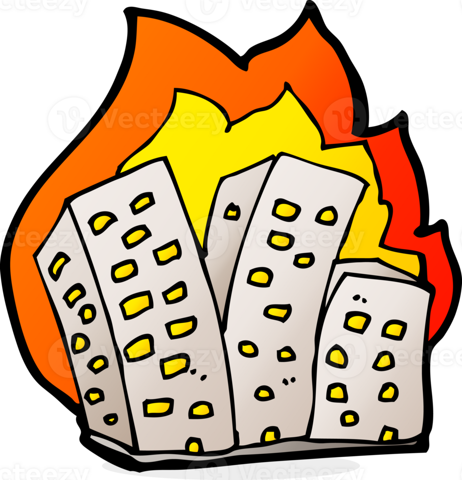 cartoon burning buildings png