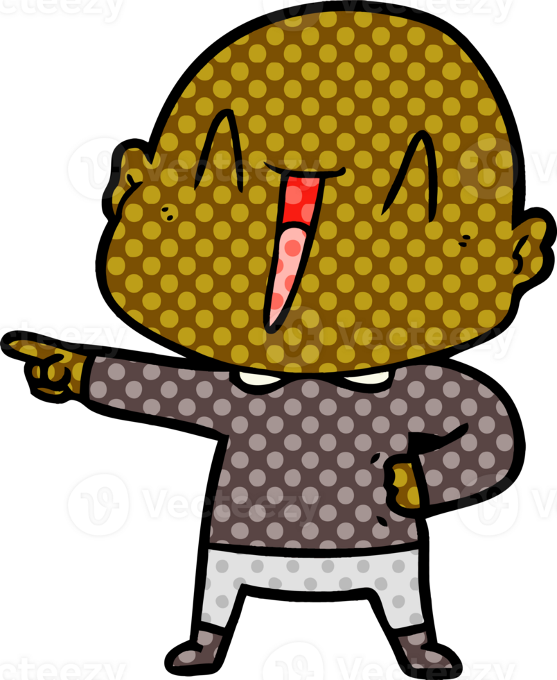 happy cartoon bald man png