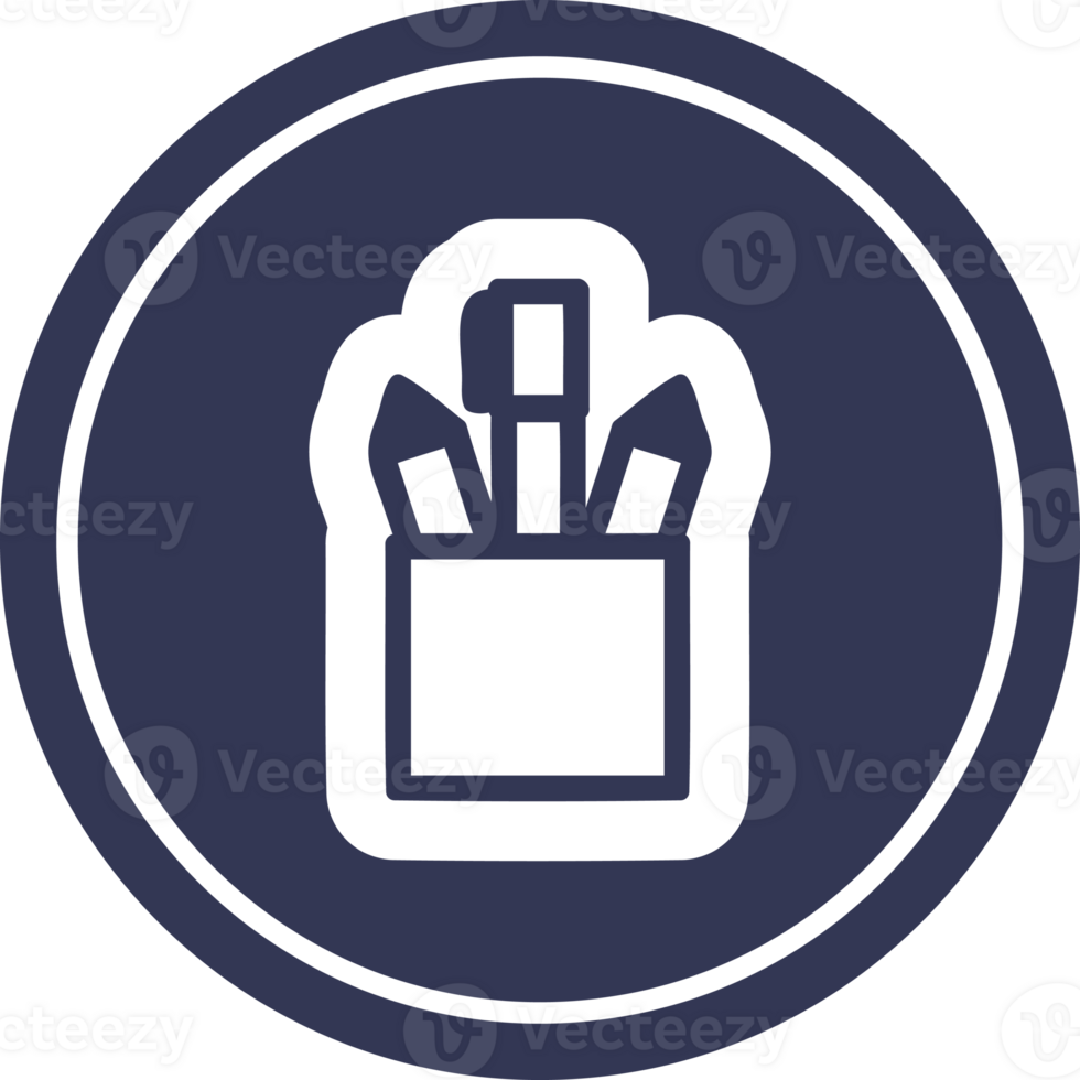 pencil pot circular icon symbol png