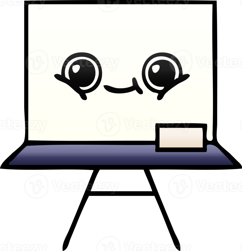 gradient shaded cartoon of a white board png