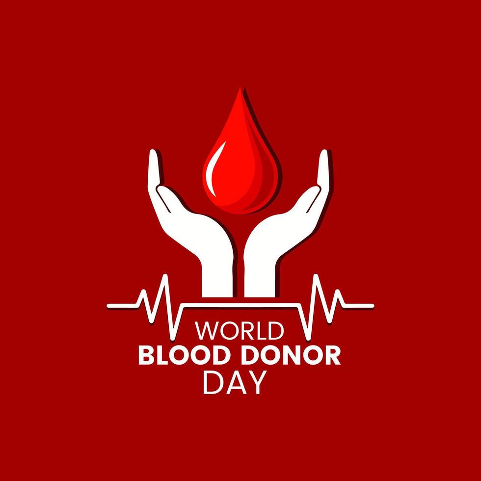 World Blood Donor and Awareness creative unique design. World Blood Donor Day logo, Donation concept heart medical sign. Give blood to save lives, Donor Blood Concept Illustration Background vector