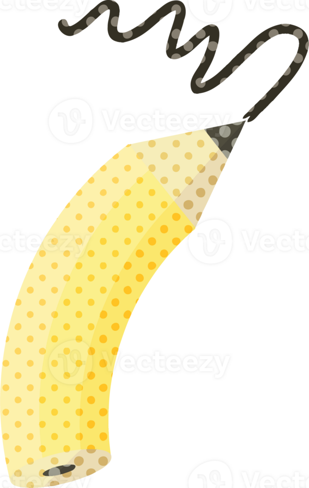 Flat colour illustration of a pencil drawing a line png