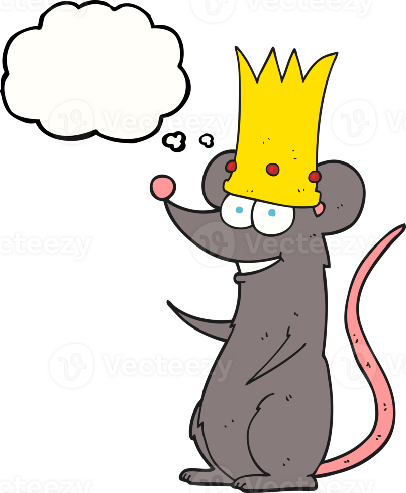 hand drawn thought bubble cartoon rat king png
