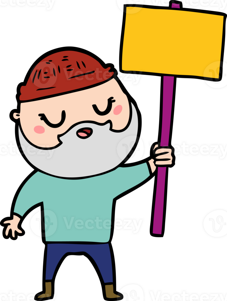 cartoon man with beard png