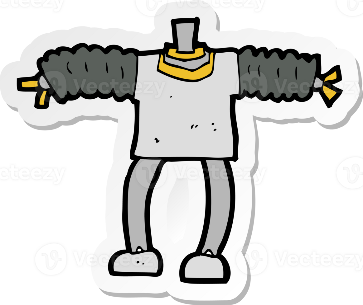 sticker of a cartoon robot body png