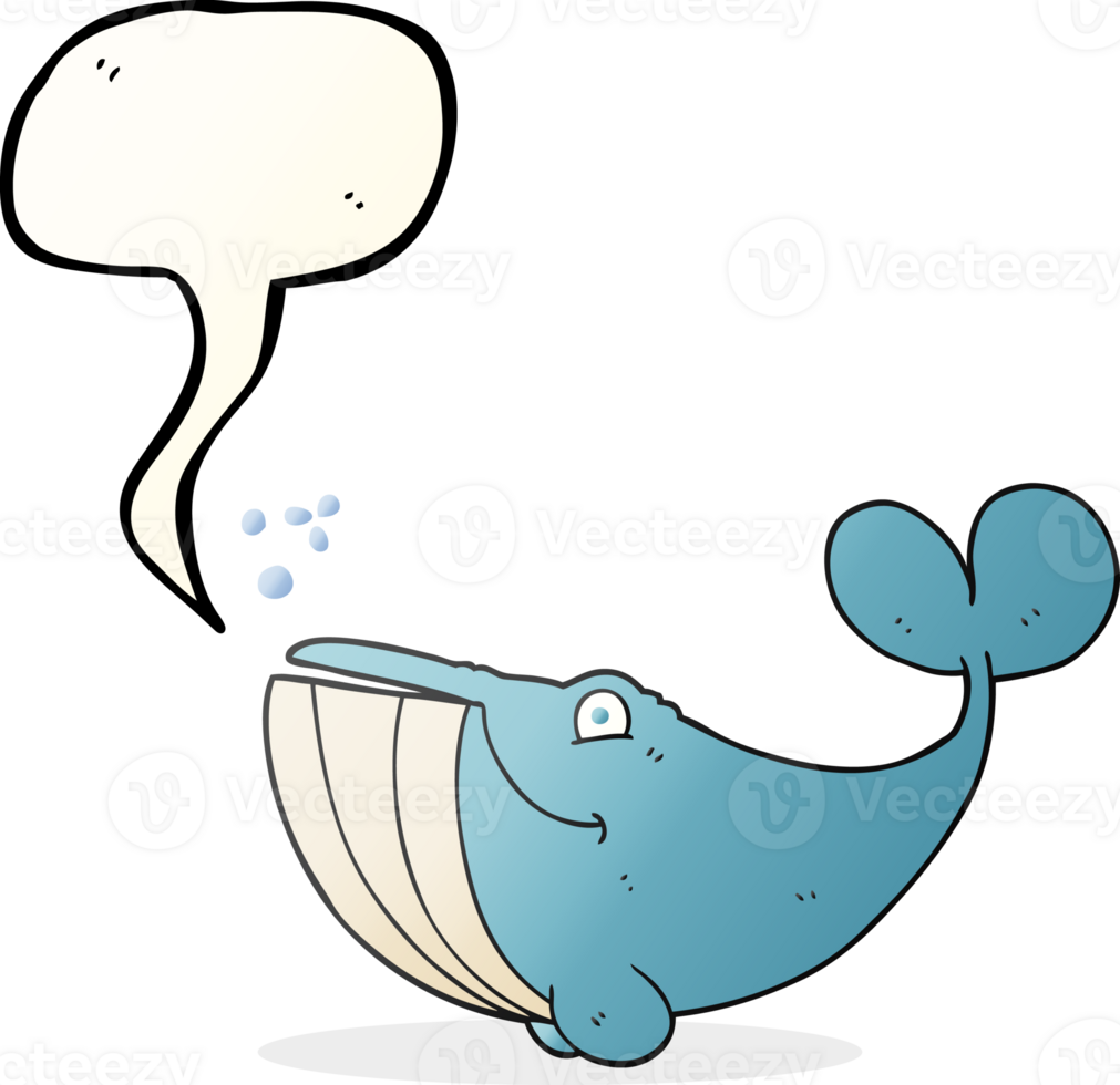 hand drawn speech bubble cartoon whale png