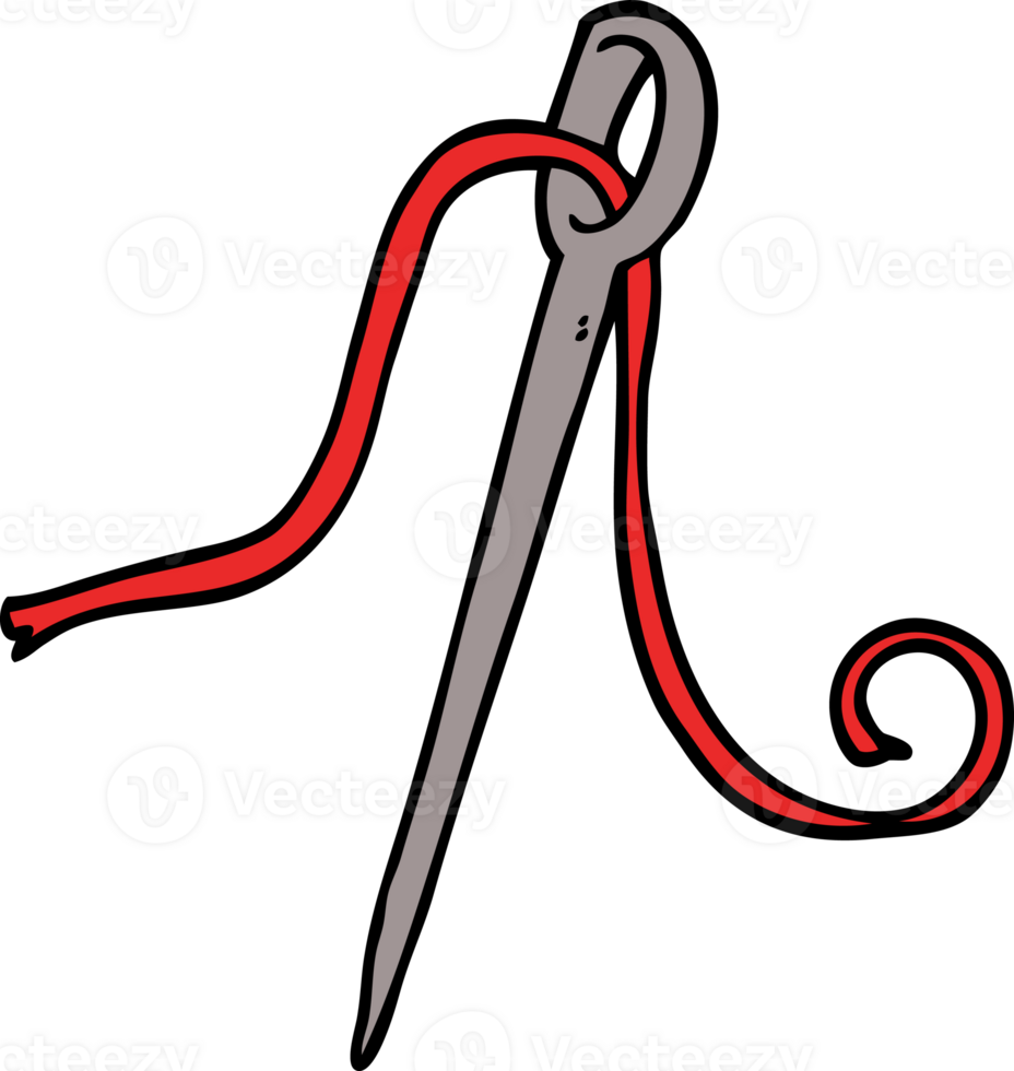 cartoon doodle needle and thread png