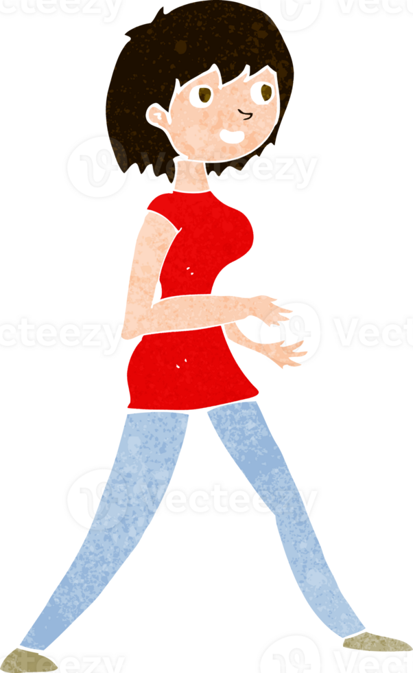 cartoon woman walking png