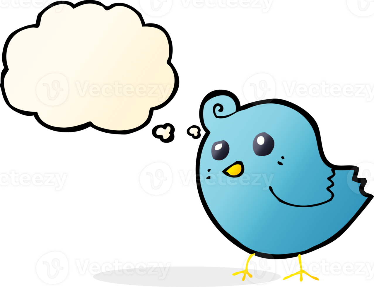 cartoon bird with thought bubble png