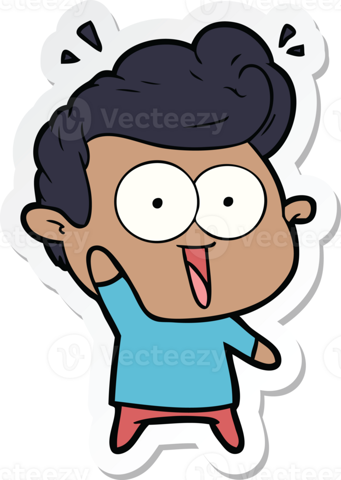 sticker of a cartoon staring man png