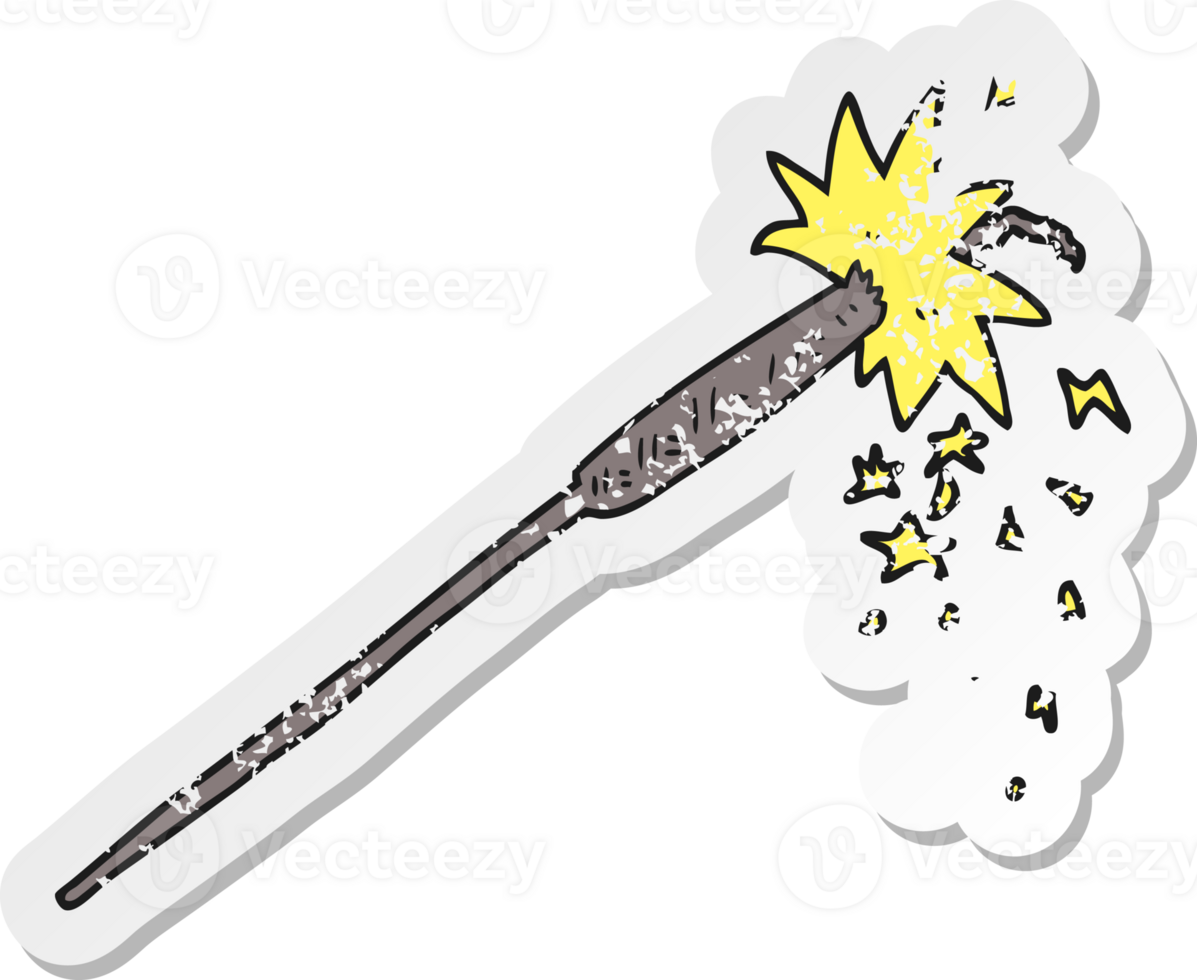 retro distressed sticker of a cartoon sparkler png