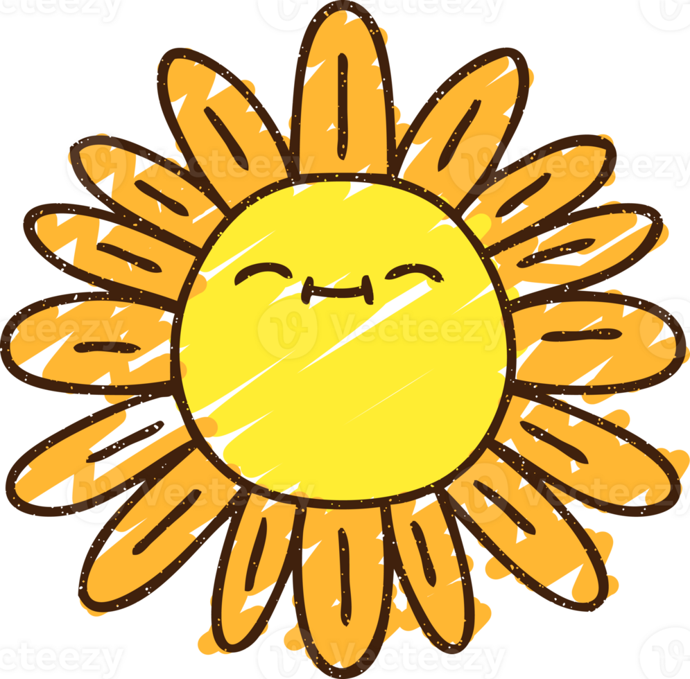 Happy Flower Chalk Drawing png