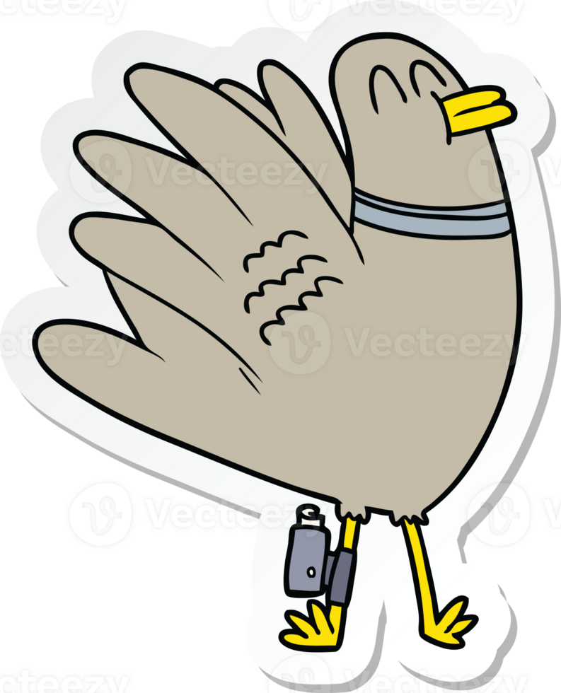 sticker of a cartoon pigeon png