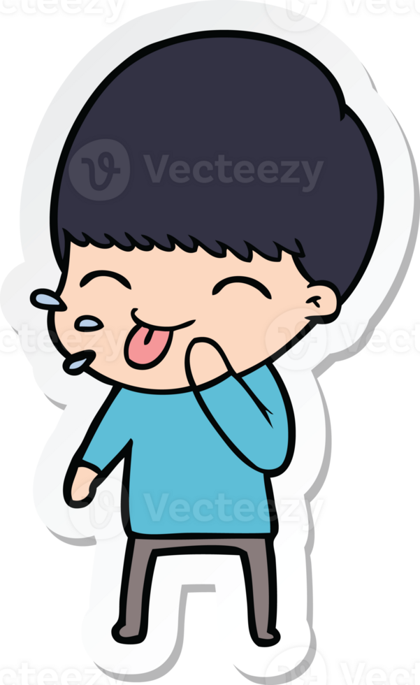 sticker of a happy cartoon boy png