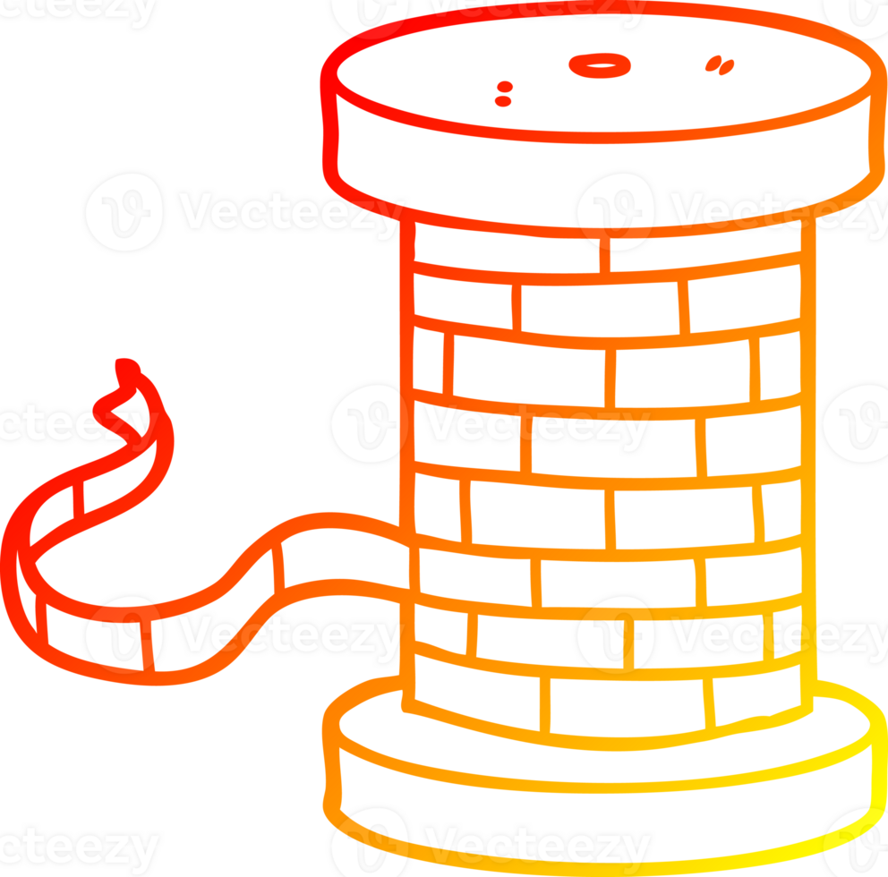 calentar degradado línea dibujo de un dibujos animados carrete de cinta png