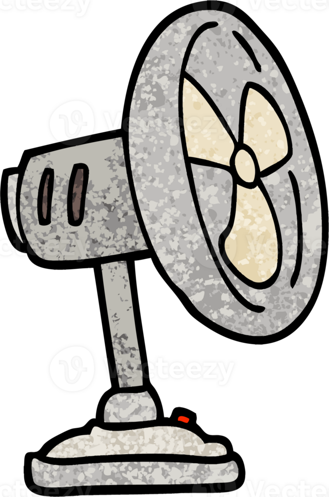 grunge getextureerde illustratie tekenfilm bureaublad ventilator png