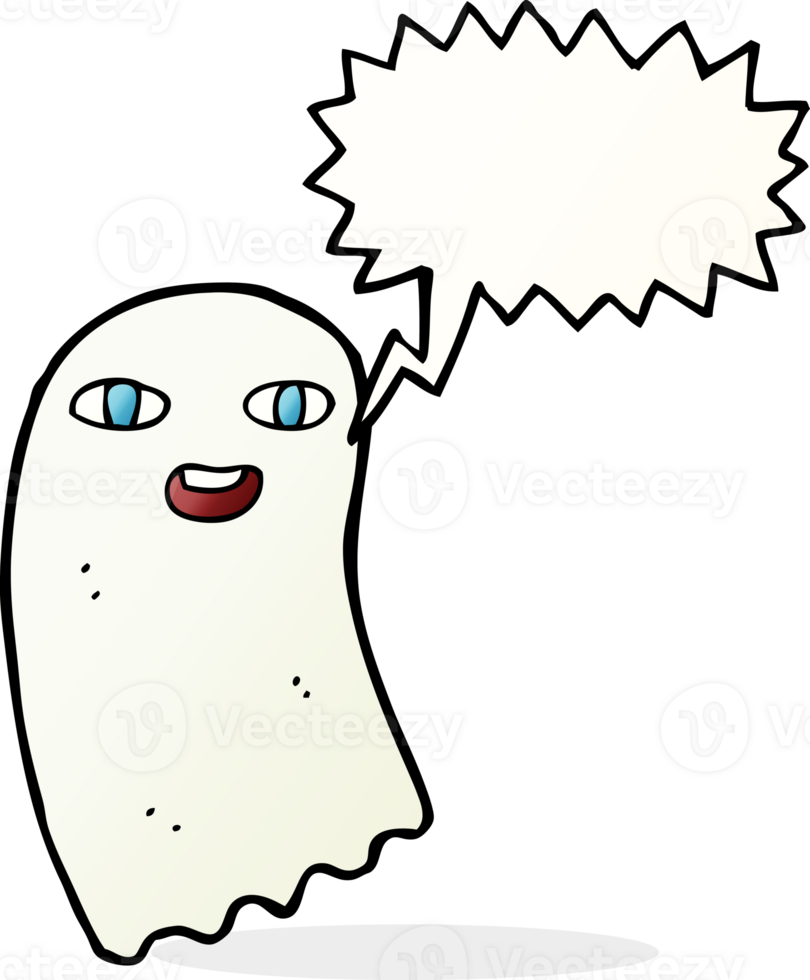 funny cartoon ghost with speech bubble png