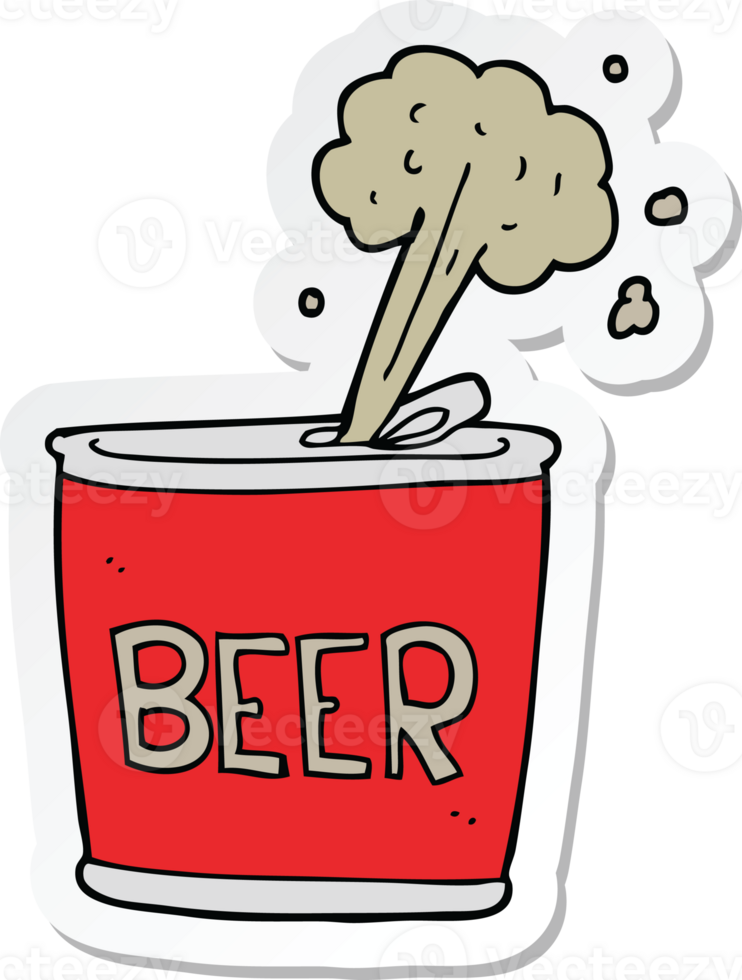 sticker of a cartoon beer can png