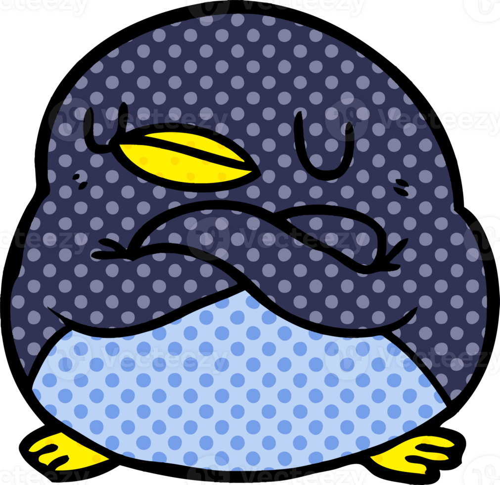 cartoon penguin with crossed arms png