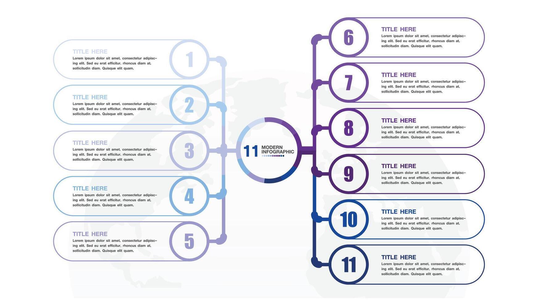 Infographic process design with icons and 11 options or steps. vector