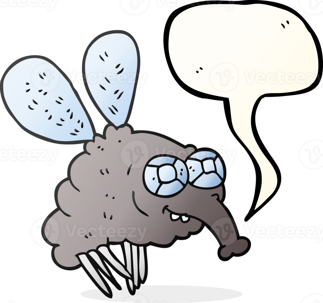 hand drawn speech bubble cartoon fly png