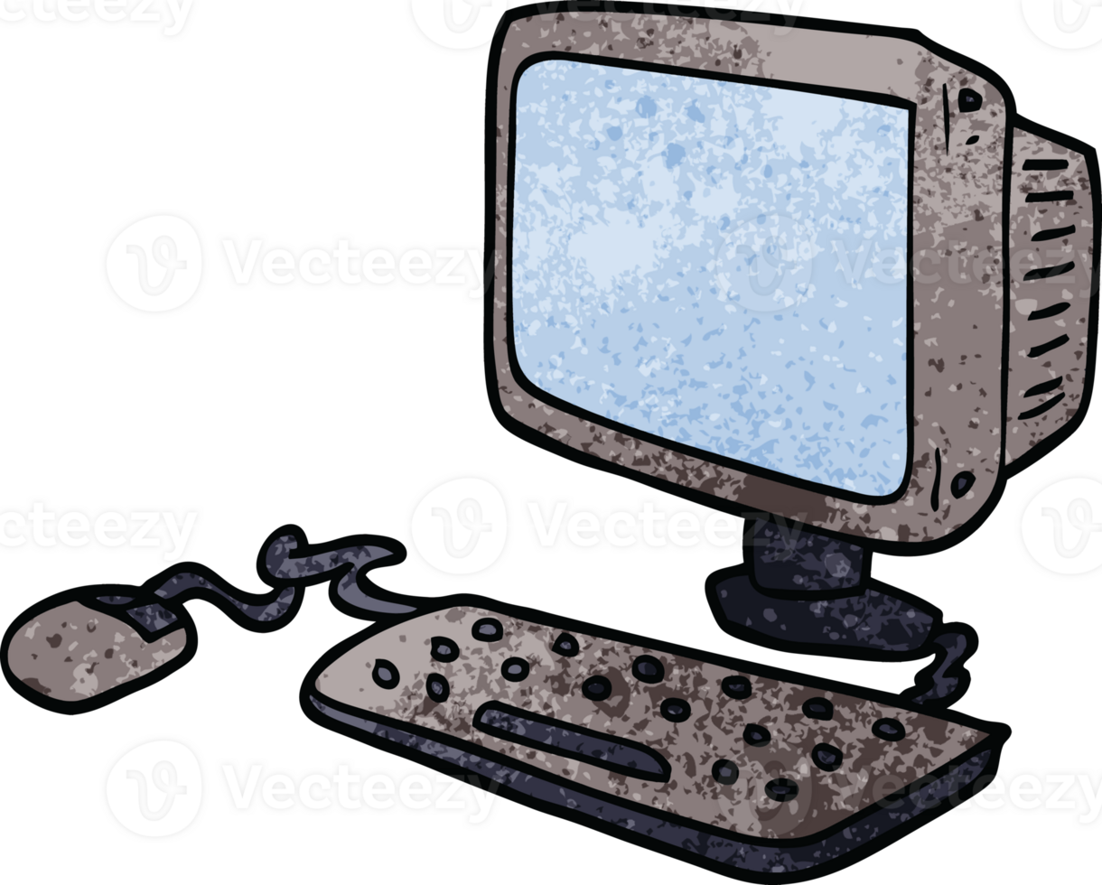cartoon doodle office computer png