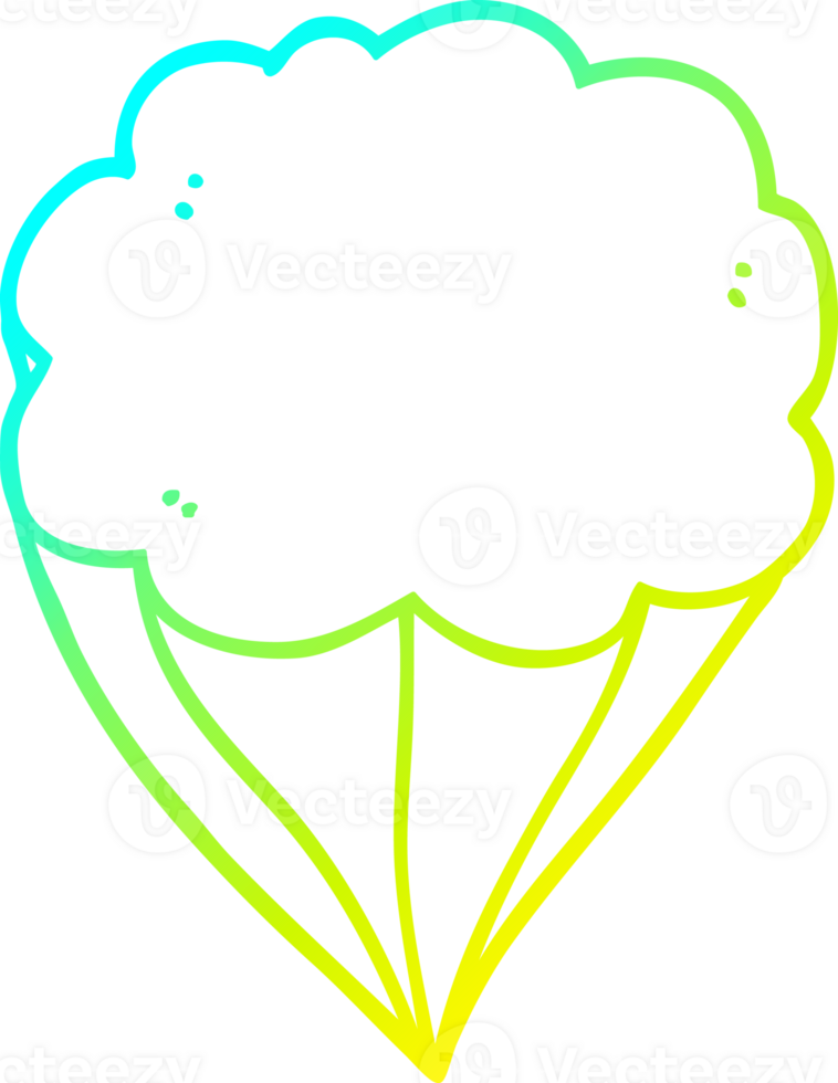 cold gradient line drawing of a cartoon cloud symbol png
