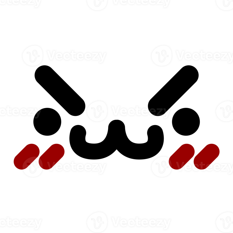 cute angry cat face icon png