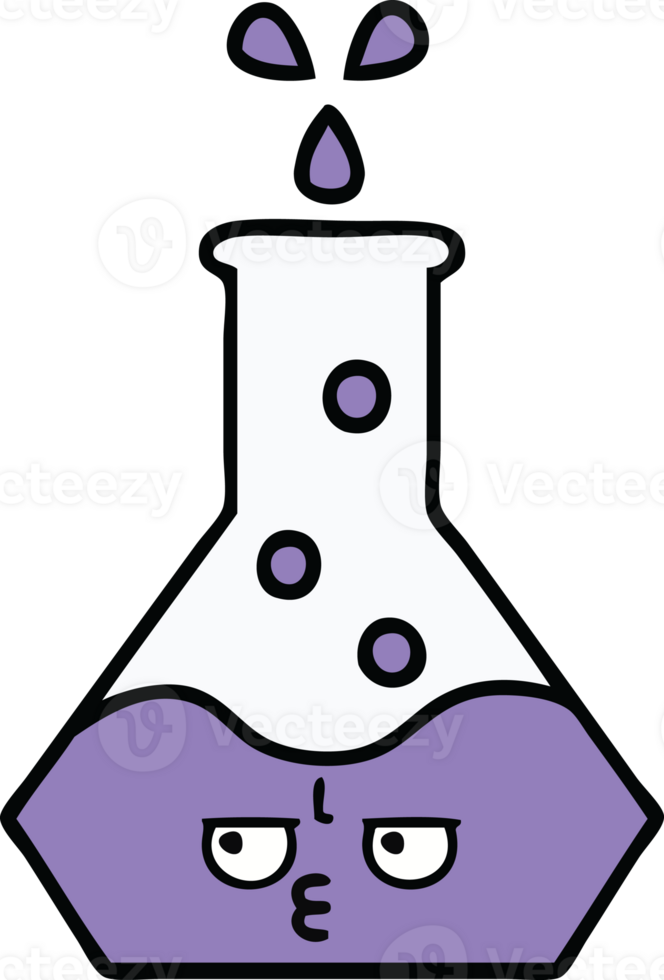 cute cartoon of a science beaker png