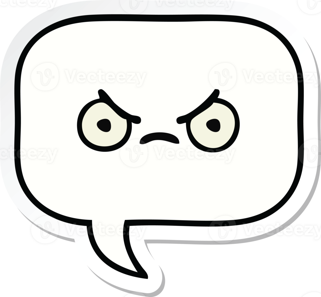 sticker of a cute cartoon speech bubble png
