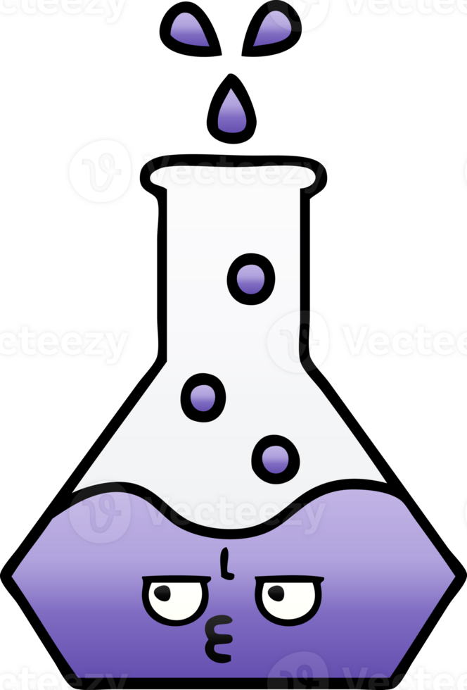 gradient shaded cartoon of a science beaker png