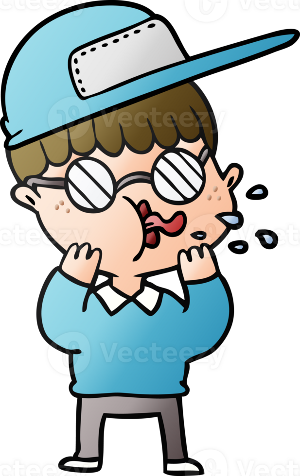cartoon boy wearing spectacles and cap png