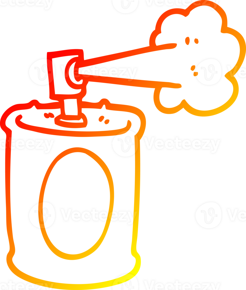 warm gradient line drawing of a cartoon spraypaint can png