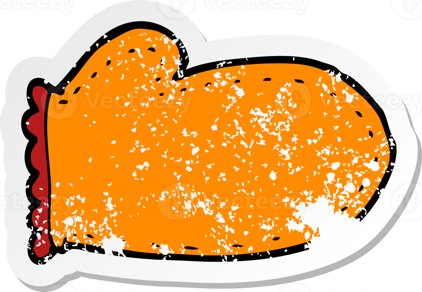 retro distressed sticker of a cartoon oven glove png