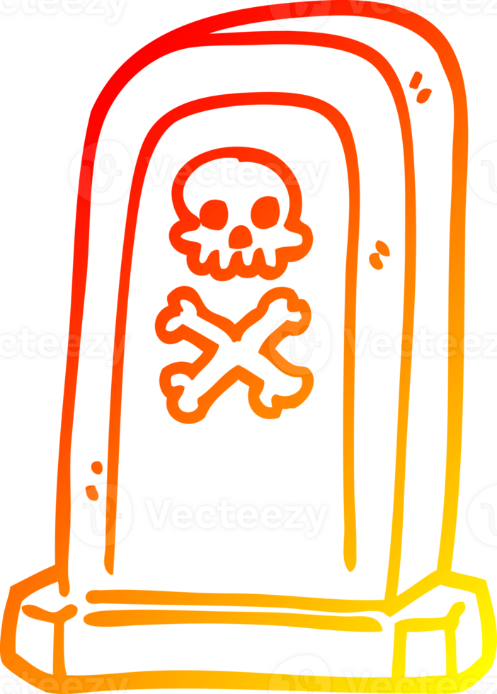 warm gradient line drawing of a cartoon spooky victorian grave png