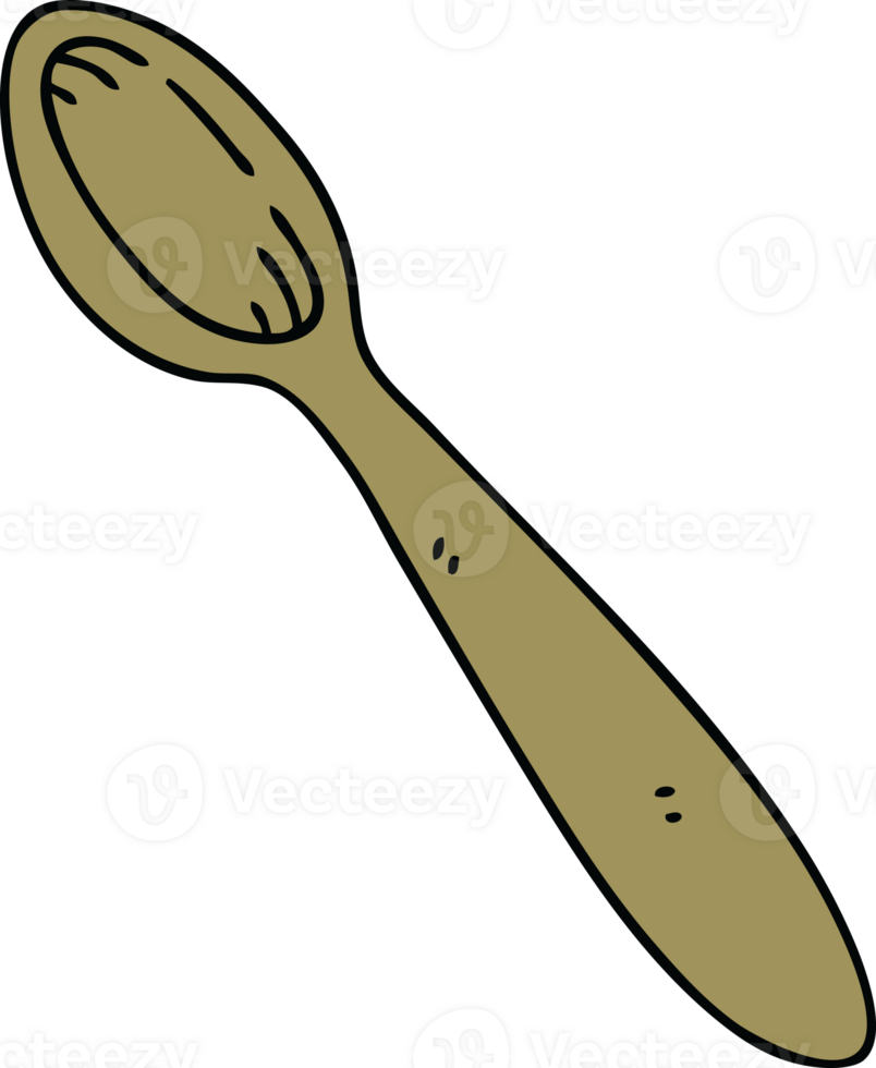 hand drawn quirky cartoon wooden spoon png