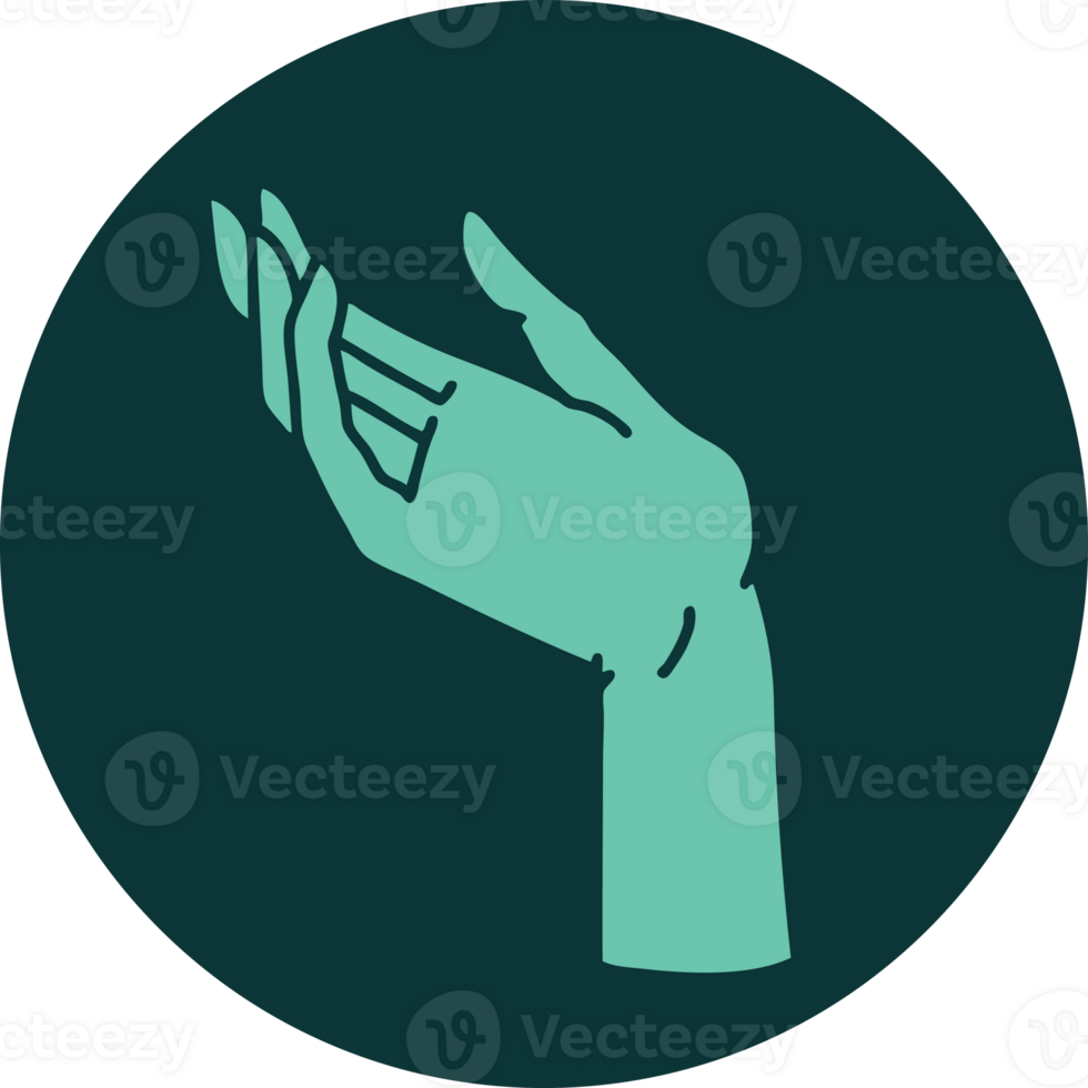 iconic tattoo style image of a hand png