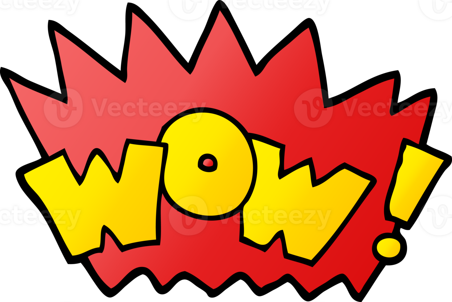 gradient illustration cartoon word wow png