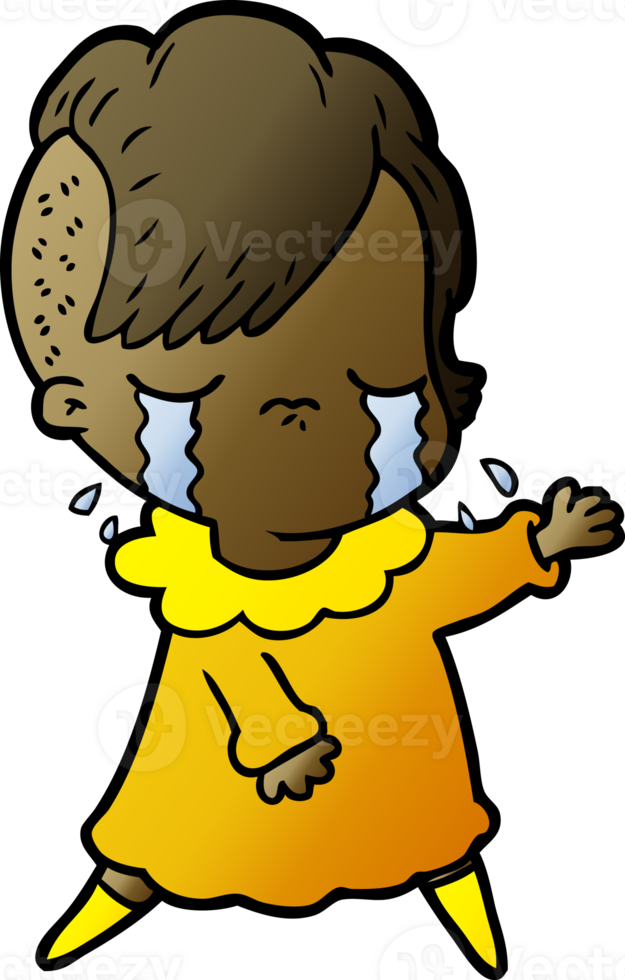 cartoon crying girl png