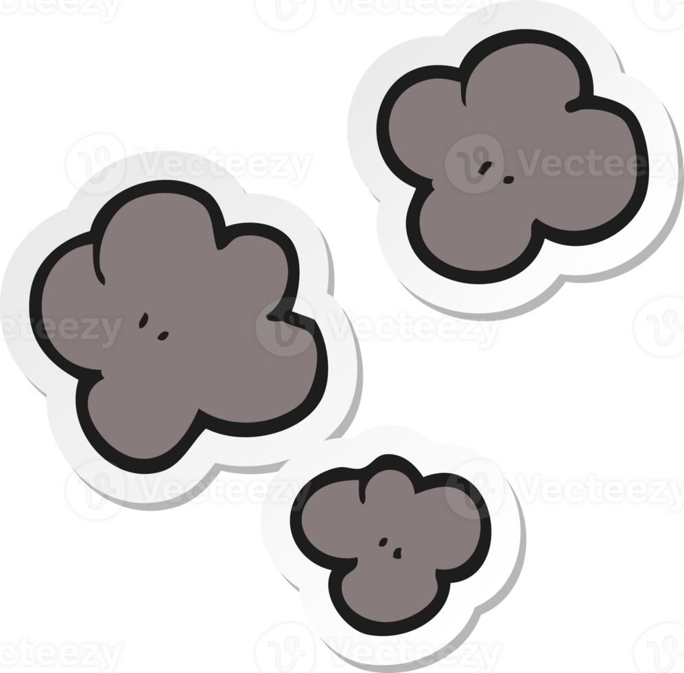 sticker of a cartoon smoke cloud symbol png