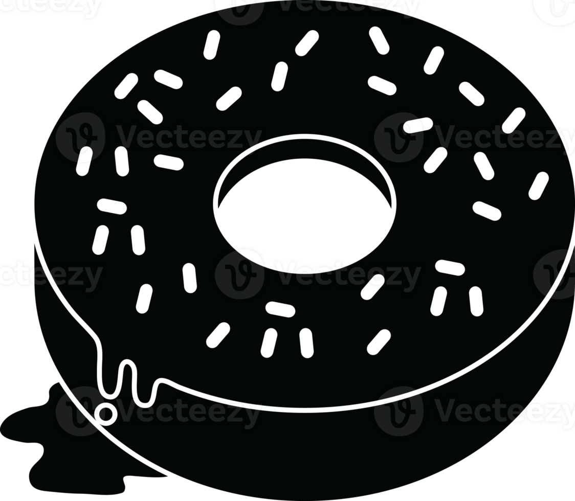 icon illustration of a tasty iced donut png