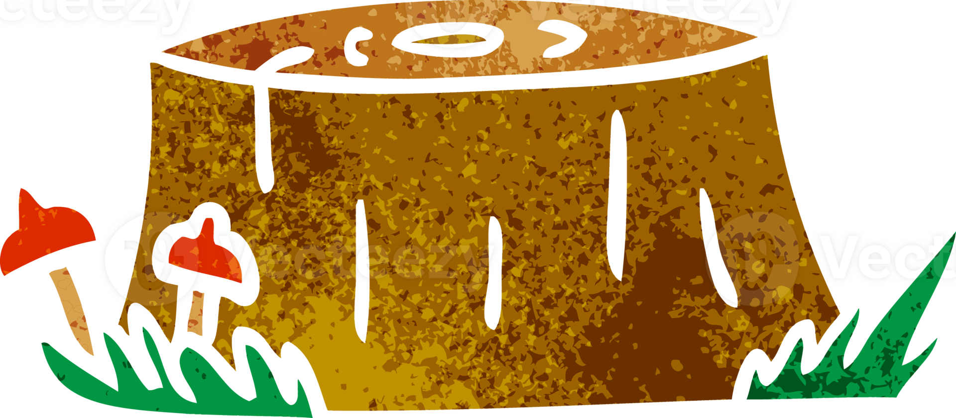 hand drawn retro cartoon doodle of a tree log png
