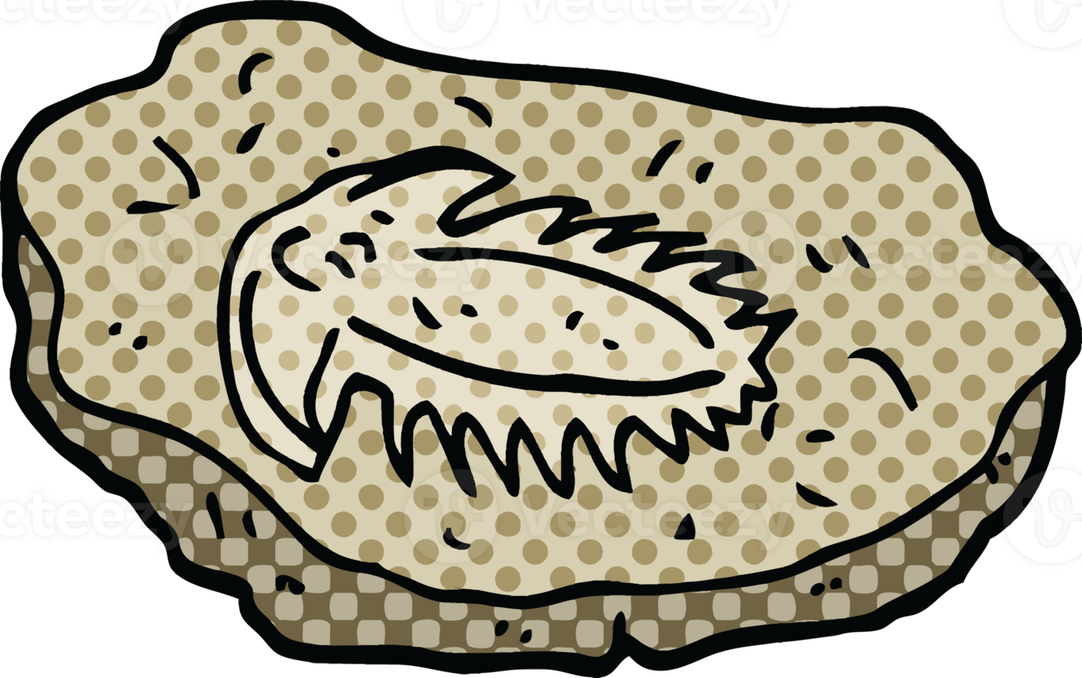 comic book style cartoon ancient fossil png