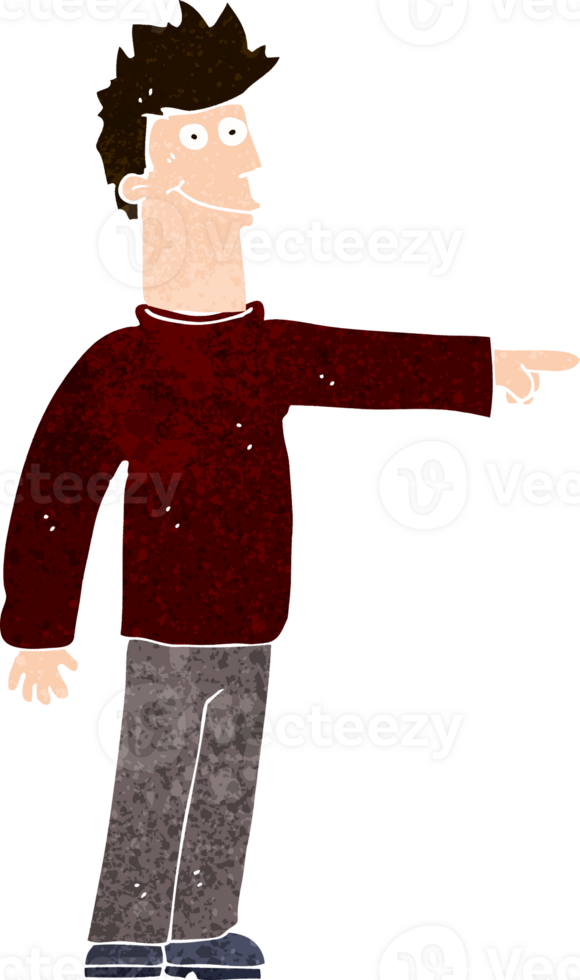 cartoon happy pointing man png